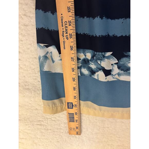 Ann Taylor Loft Blue Striped Floral Dress | Size S Petite | Empire Waist - Picture 8 of 11